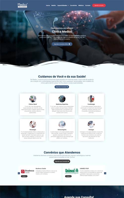 Modelo de Site para médicos autônomos, clinica de médicos ou consultórios médicos