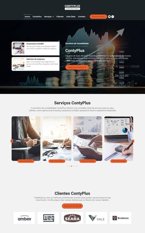 Modelo de site para escritórios de contabilidade, contadores e empresas contábeis