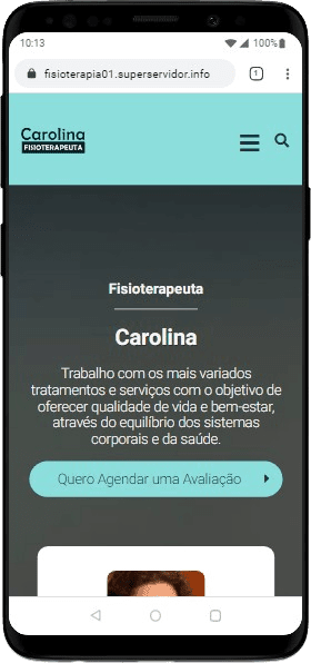 Modelo de site para fisioterapeutas, clínicas de fisioterapia e studios de pilates