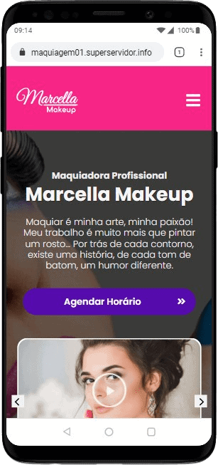 Modelo de site para maquiador, estúdios de maquiagem e makeup