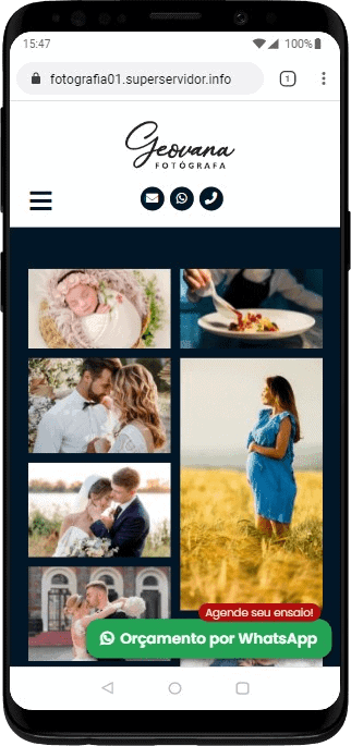 Modelo de Site para Fotógrafos, estúdios fotográficos e empresas de fotografias