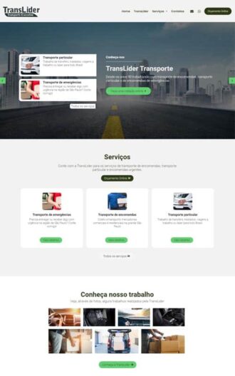 Modelo de site para profissional do transporte particular, transfers, translado e de encomendas