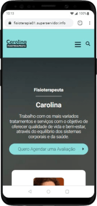 Modelo de site para fisioterapeutas, clínicas de fisioterapia e studios de pilates